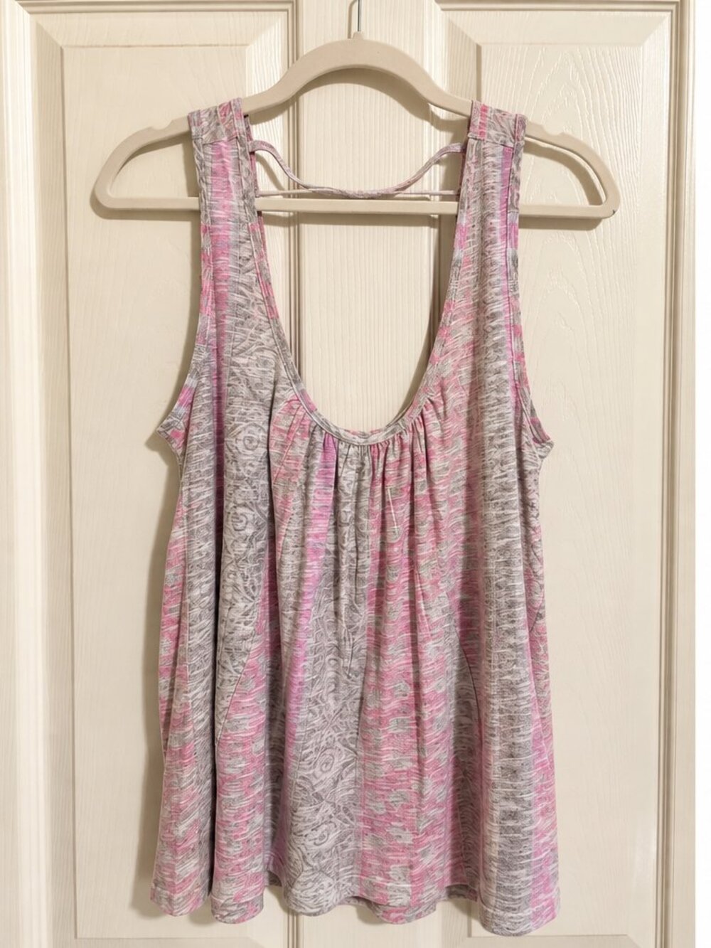Lucky Brand Women's Sleeveless Tank Top Medium Pink and Gray Reversible